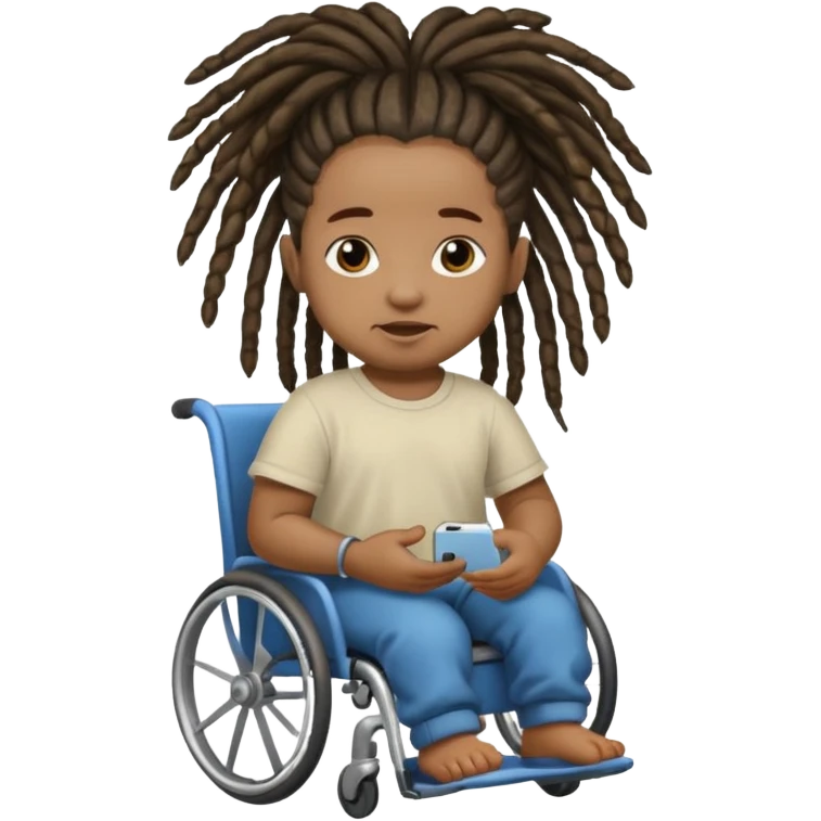 Diabetic disabled black baby with dread locks emoji