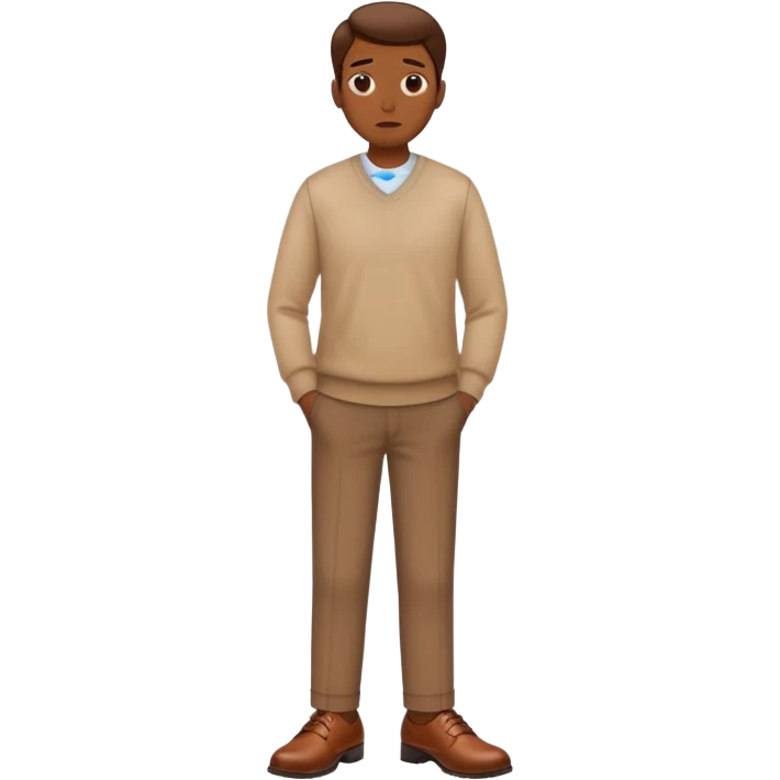 person standing and thinking, wearing brown shoes emoji