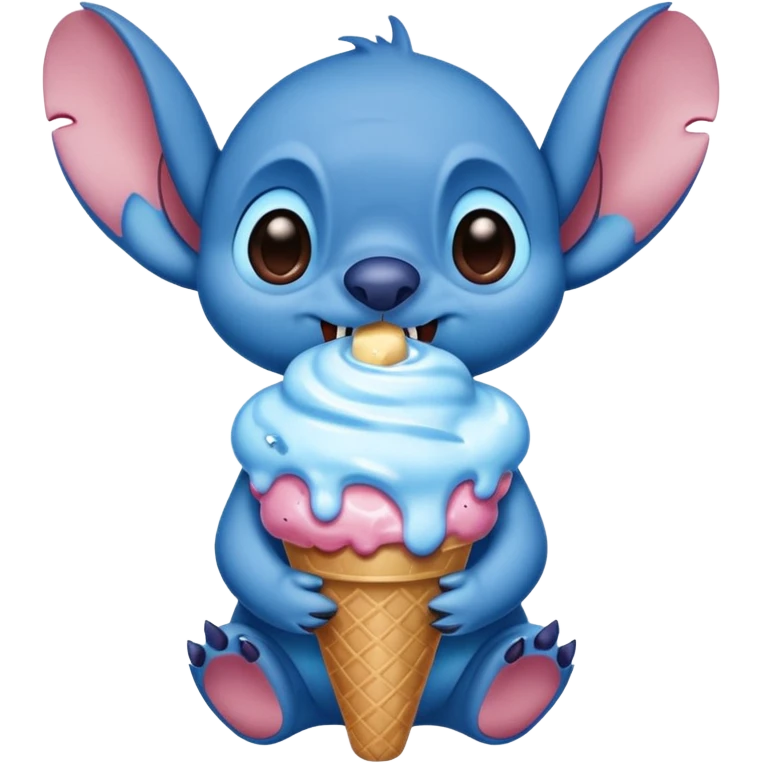 Stitch eating ice cream  emoji