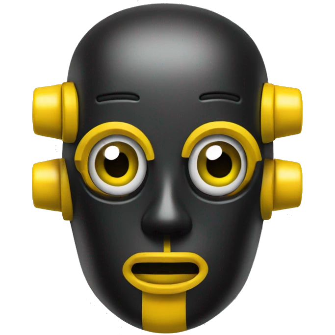 crash dummy black and yellow robot brain emoji