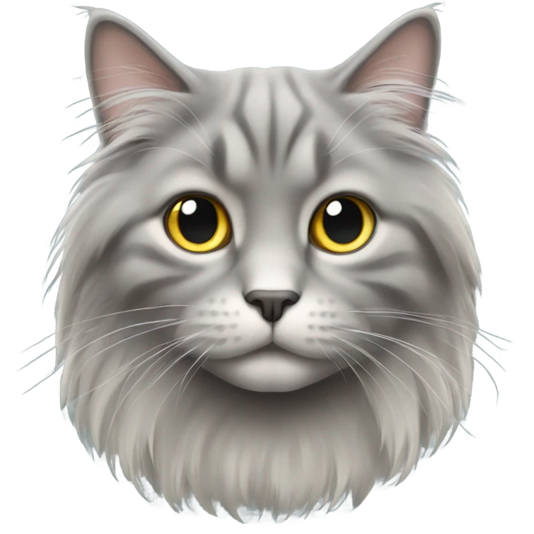 gray longhaired fold cat emoji