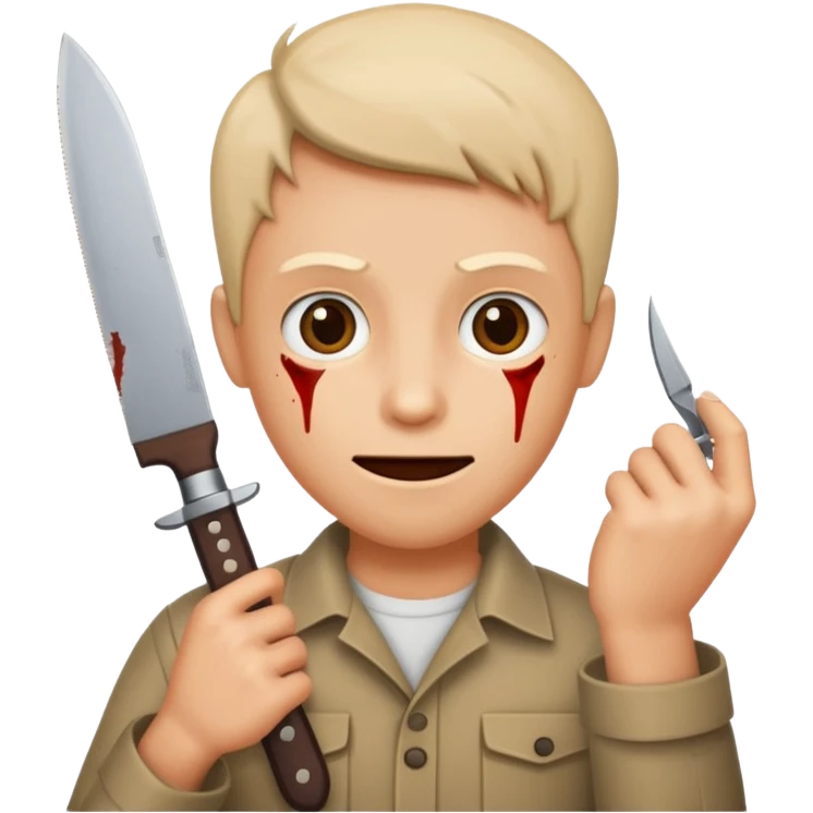 Knife in hand funny emoji