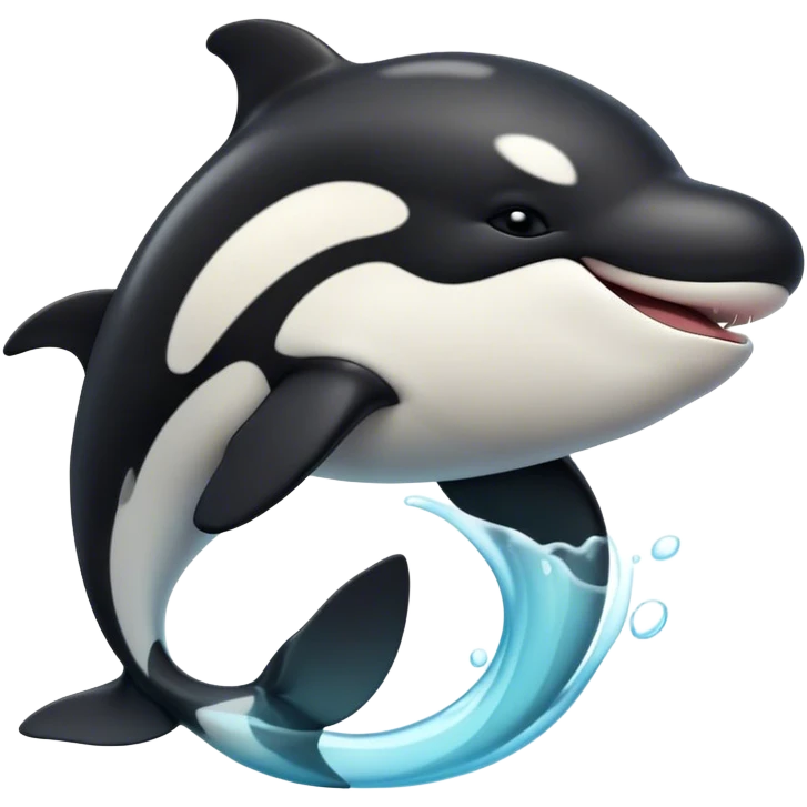 Cinematic Cute Yawning orca Portrait Emoji, Head tilted slightly with a dramatic, wide-open yawn, showcasing a sleek black-and-white body with gently relaxed fins and sleepy, half-closed eyes, Simplified yet irresistibly adorable features, highly detailed, glowing with a soft, cozy marine glow, high shine, relaxed yet expressive, stylized with a dash of whimsical deep-sea charm, soft glowing outline, capturing the essence of a drowsy yet affectionate orca that appears ready to stretch out in the waves for a nap! emoji