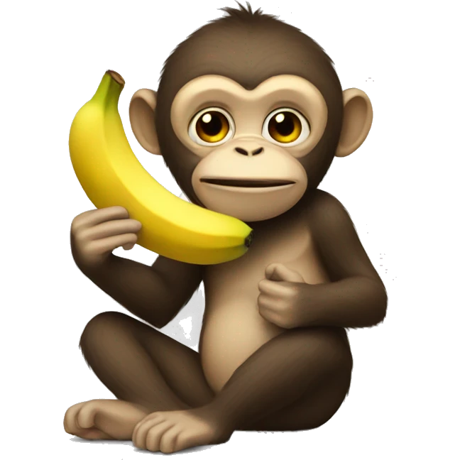 Monkey eating banana emoji
