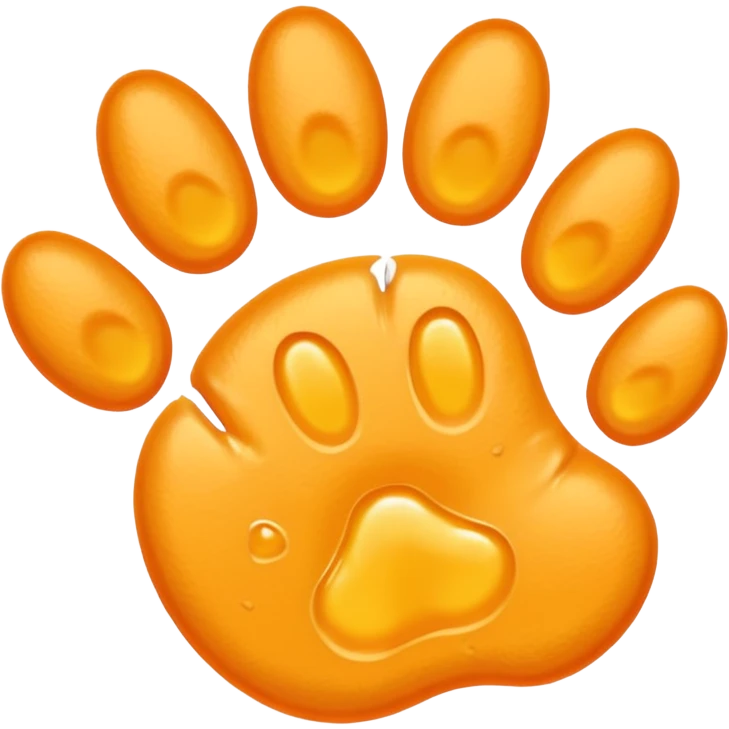 a very light pale pastel yellow-orange pawprint emoji