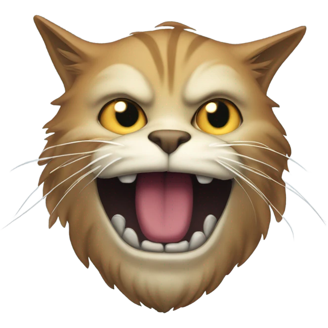 Scary cat with smile emoji