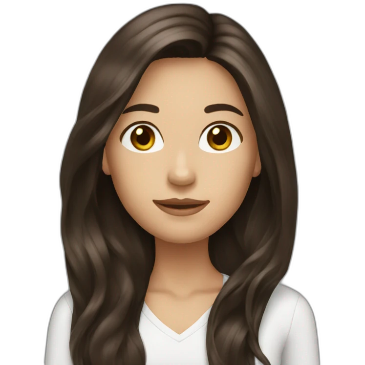 brunette long hair emoji