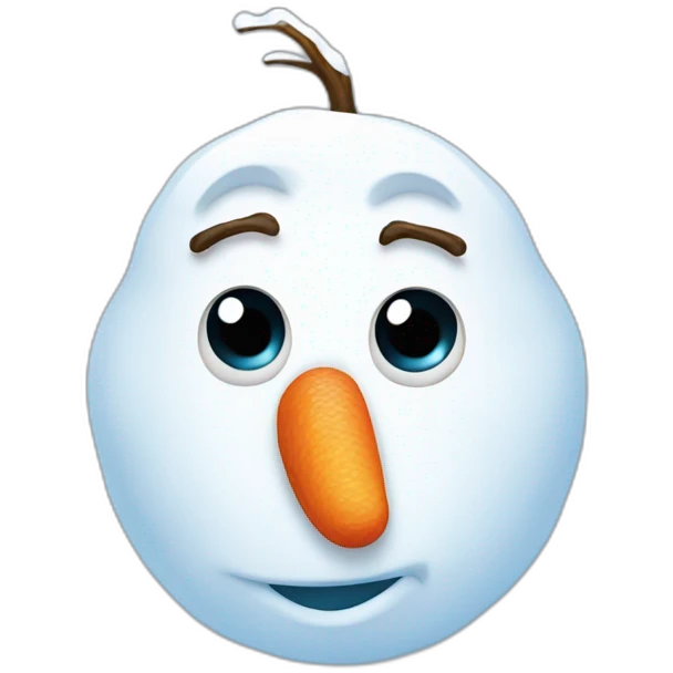 olaf snowman, frozen, Pensive face emoji