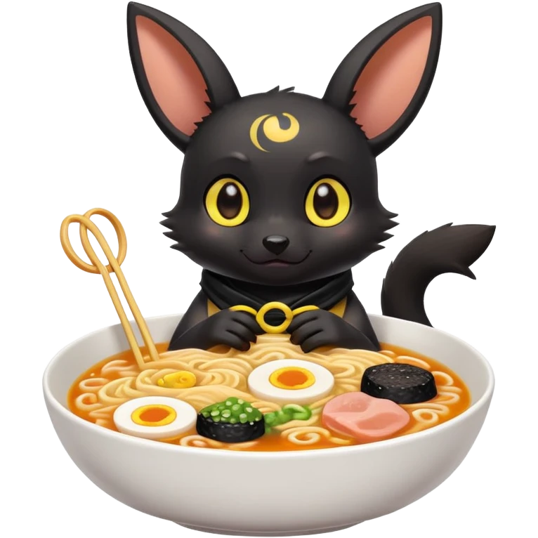 Umbreon eating ramen emoji