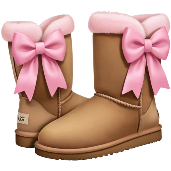 Ugg boots with pink bows emoji