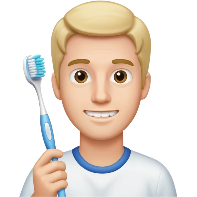 Daniel Larson holding toothbrush  emoji