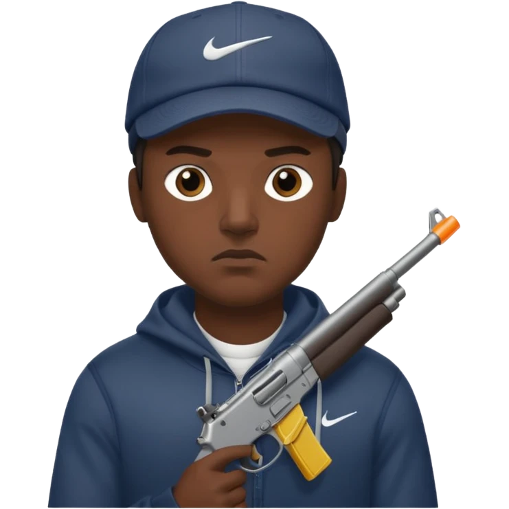 Emoji con arma y gorra Nike pero gánster de hombre emoji
