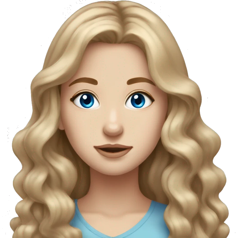 stunning white girl light brown hair blue eyes emoji