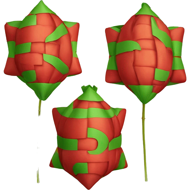bentuk Ketupat dengan warna merah dan hurf T di dalam nya emoji