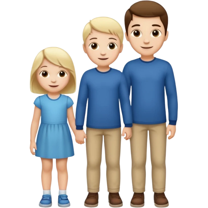 small child standing next to a tall child emoji