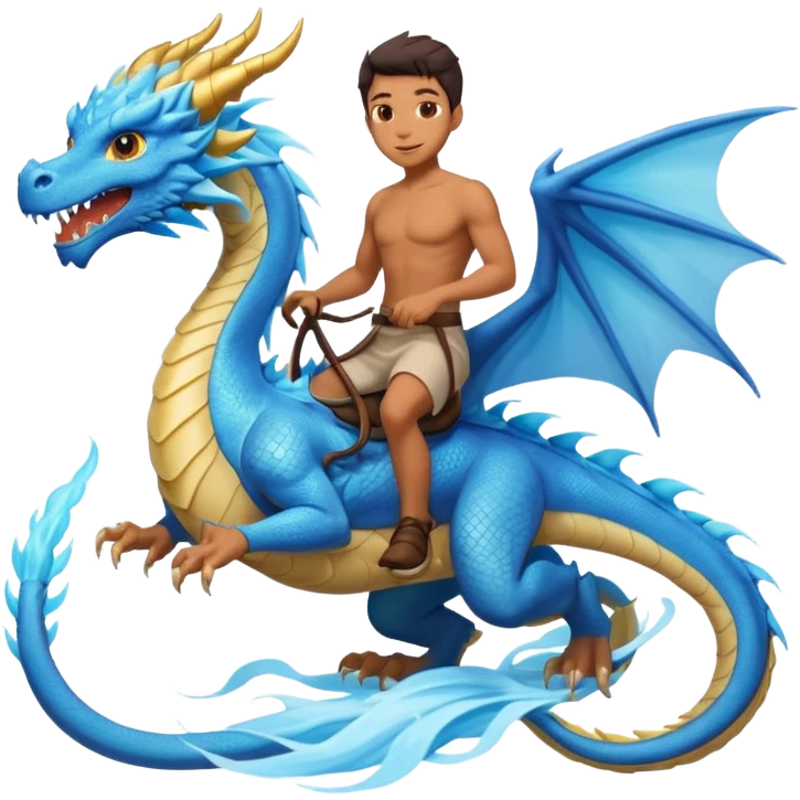 man riding light blue air elemental dragon emoji