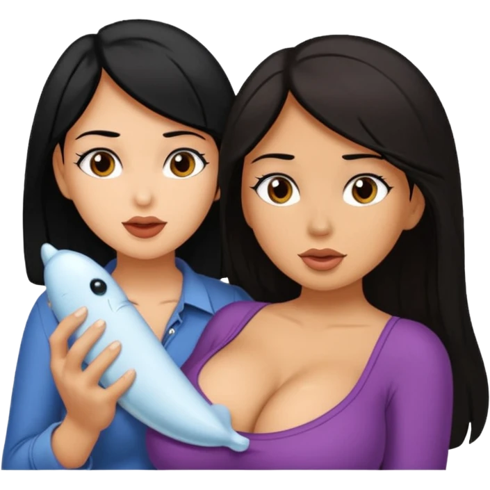 Thick Dark haired girl with big butt and big breasts sucking big white dick from a white male with black hair  emoji