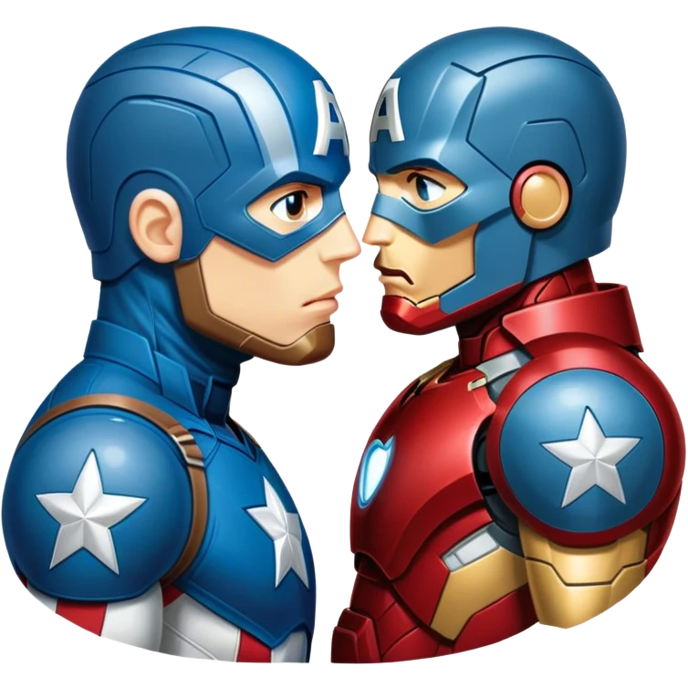 captain america kissing iron man emoji