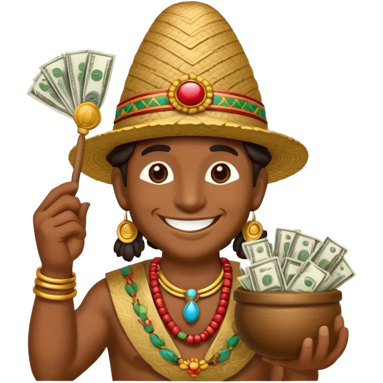 Create a detailed emoji of Ekeko, the Andean god of abundance and prosperity.  emoji