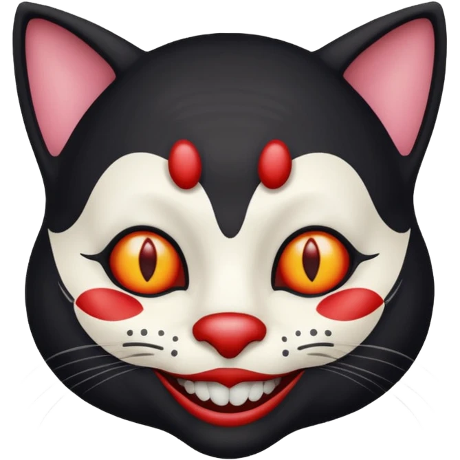black cat clown emoji