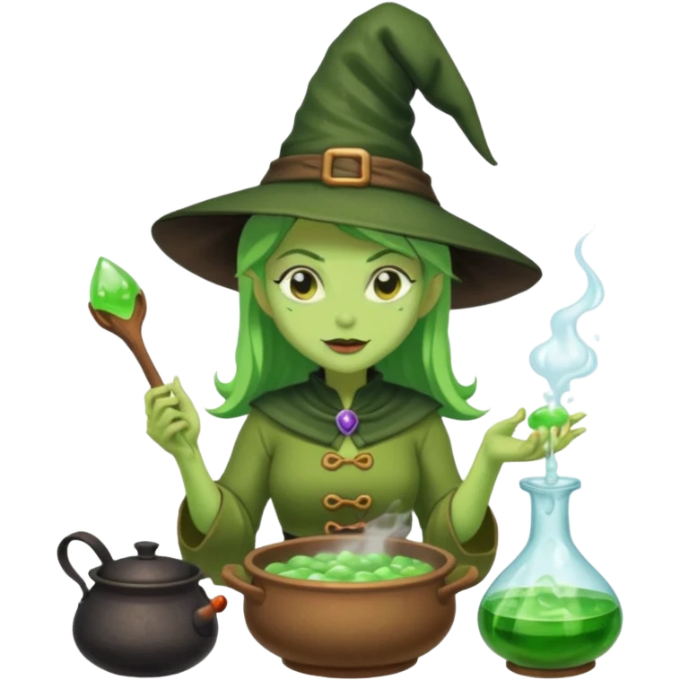 green witch cooking potion emoji