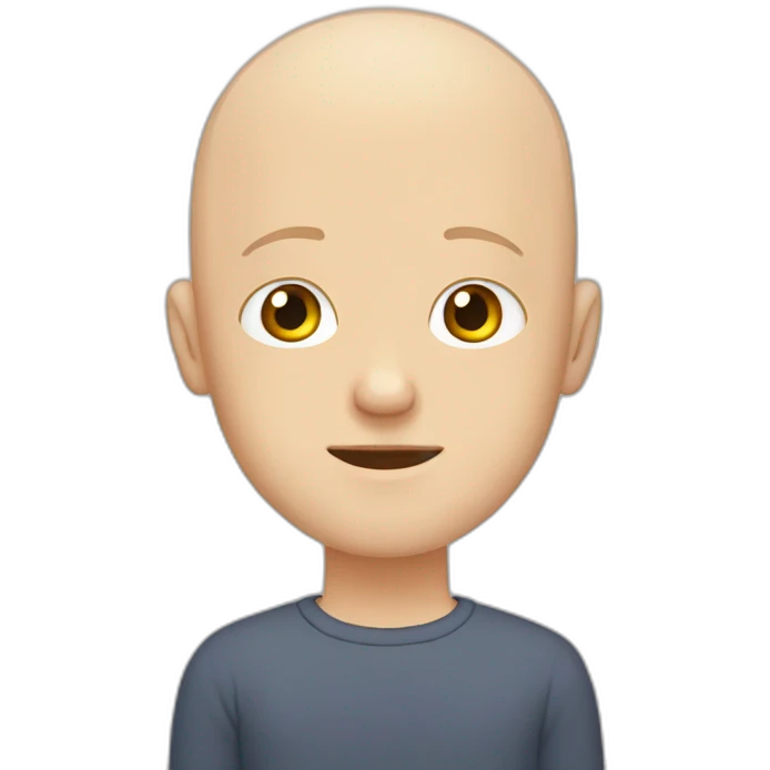 Bald white guy with hazel eyes with his hands over his face emoji