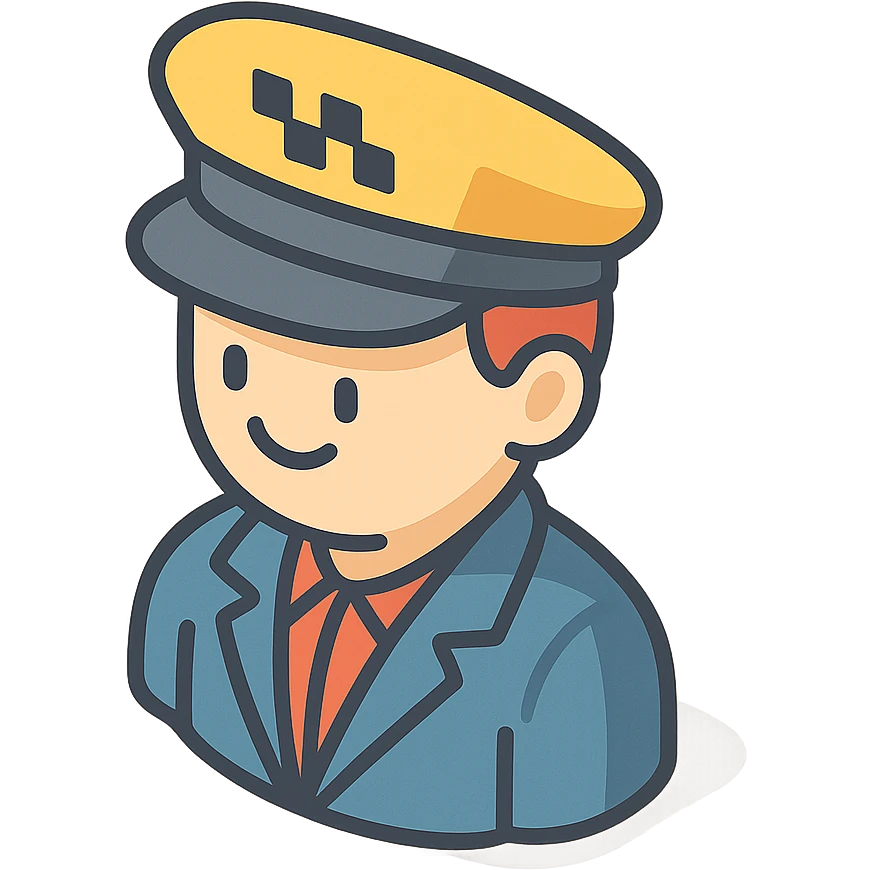 friendly taxi driver emoji
