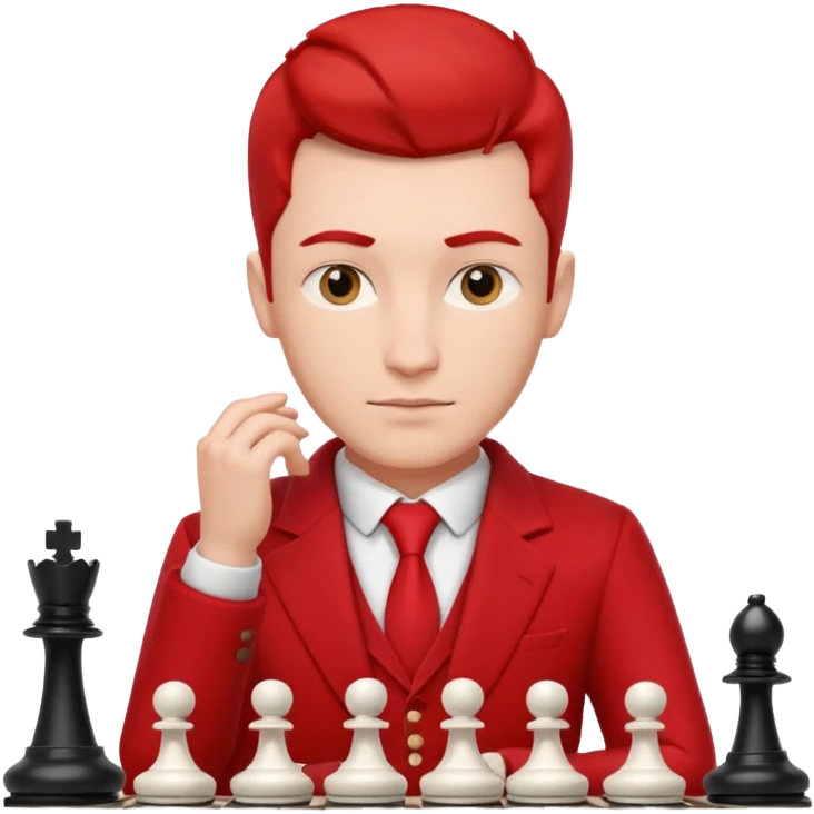 man chess players in red outfits emoji