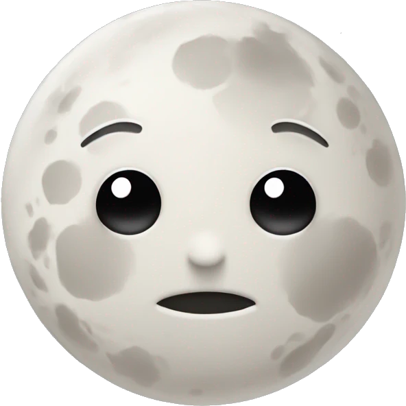 Little moon with cute face emoji
