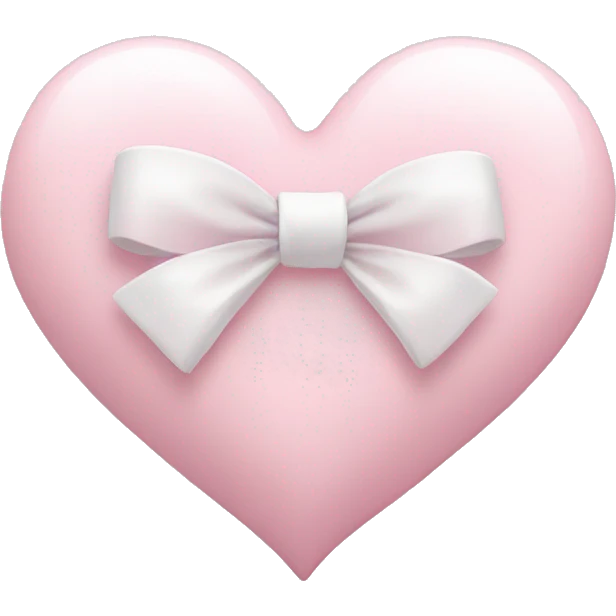 Pastel pink heart with white bow emoji