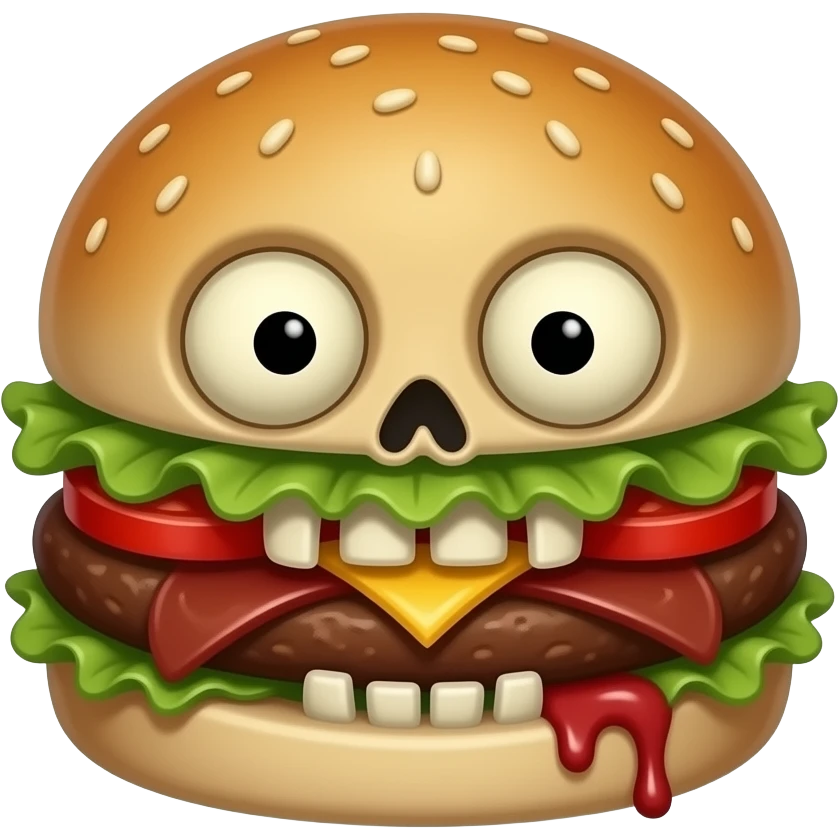 White man food zombie emoji