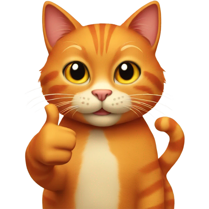Red cat with a thumbs up emoji