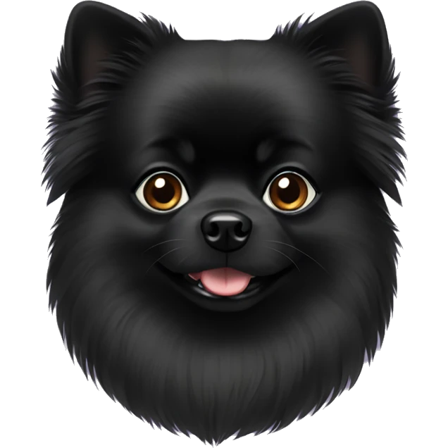 Black Pomeranian with black eyes emoji