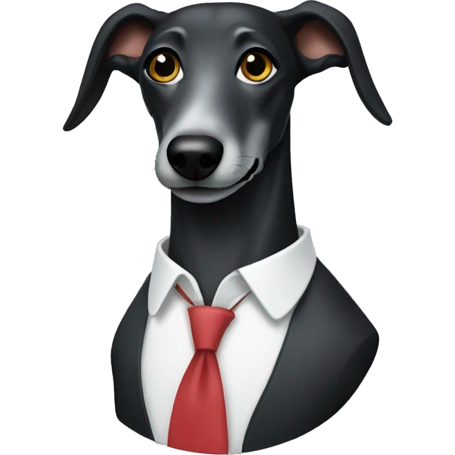 Black Greyhound with a cropped shirt collar emoji