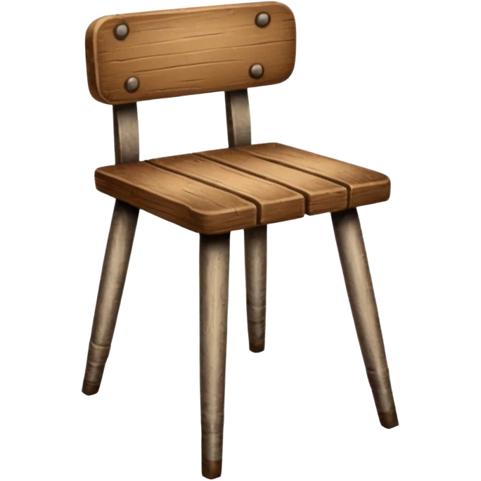 Wooden chair with only 3 legs emoji