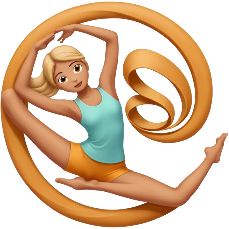 person stretching with graceful lines around emoji