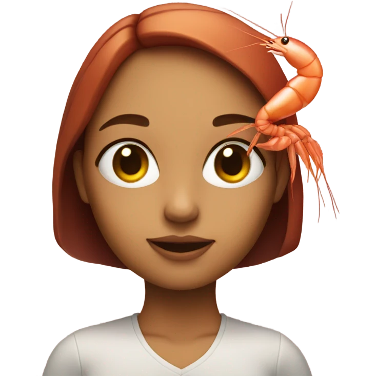 girl with shrimp head emoji