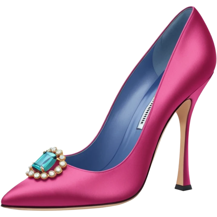 manolo blahink 90's satin pump add the jewelry to the front emoji
