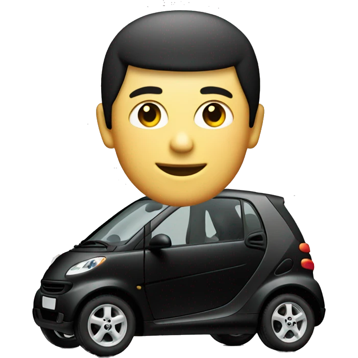 smart car from 1999 in black emoji