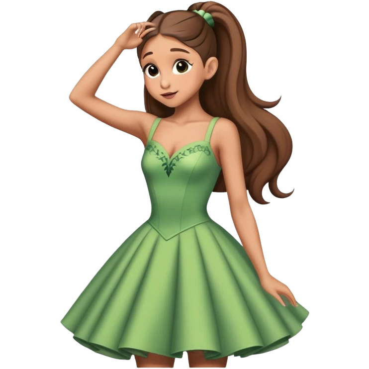 Ariana grande putting on her dress for wicked  emoji