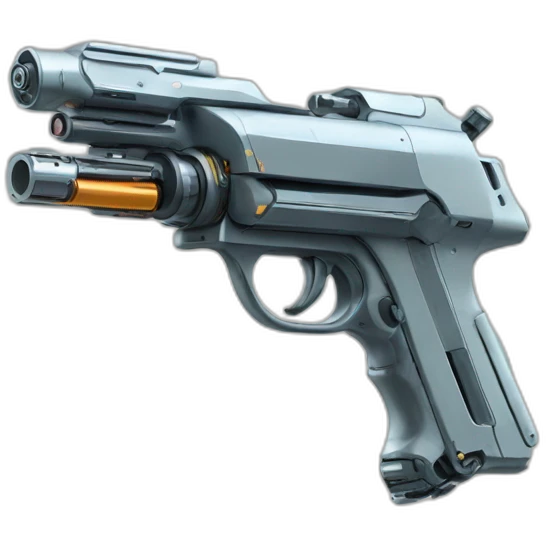 futuristic Pistol shoots micro-robot emoji
