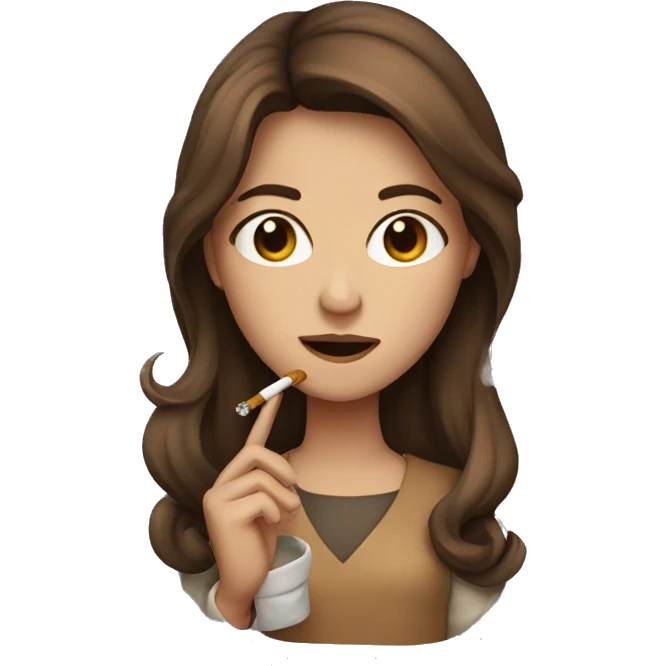 girl with brown hair smoking  emoji