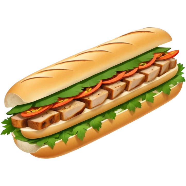 traditional banh mi with char grilled pork emoji emoji