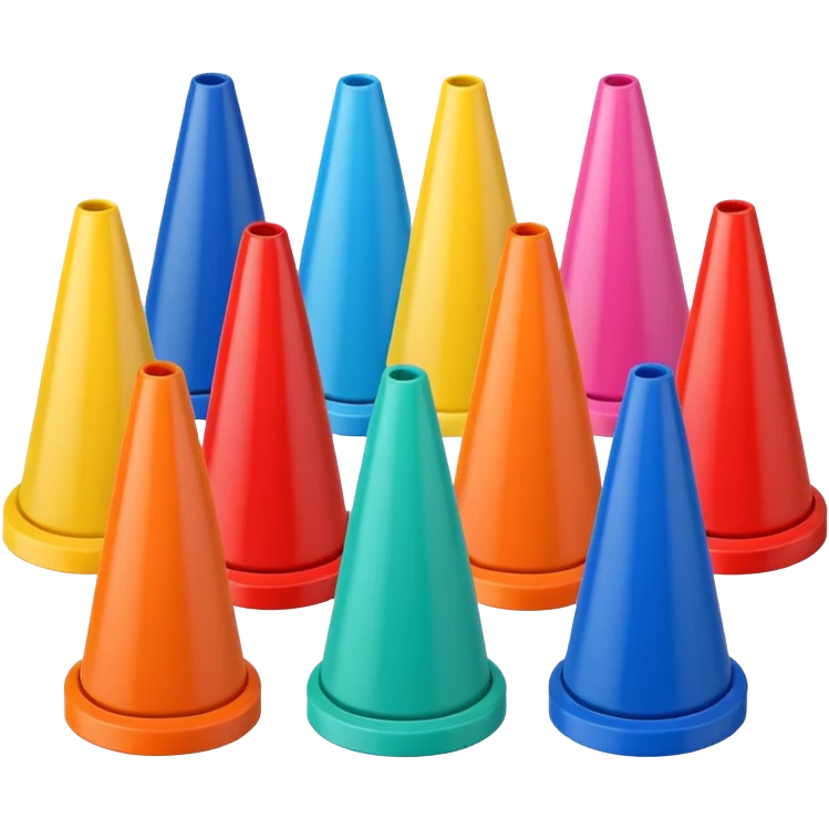 colorful Cone markers
 emoji