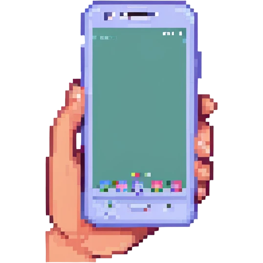Smartphone in hand, color 4D0013 emoji