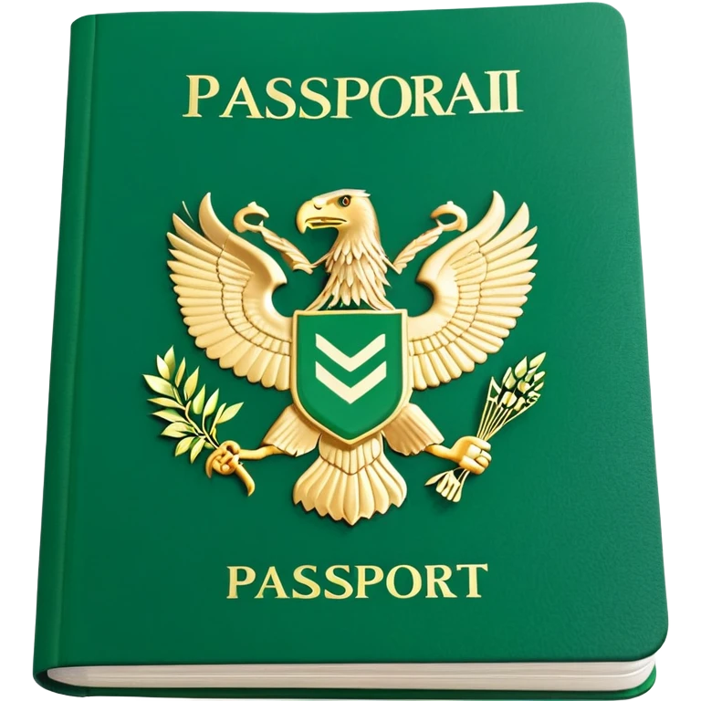 Green Nigerian Passport with Eagle Logo emoji