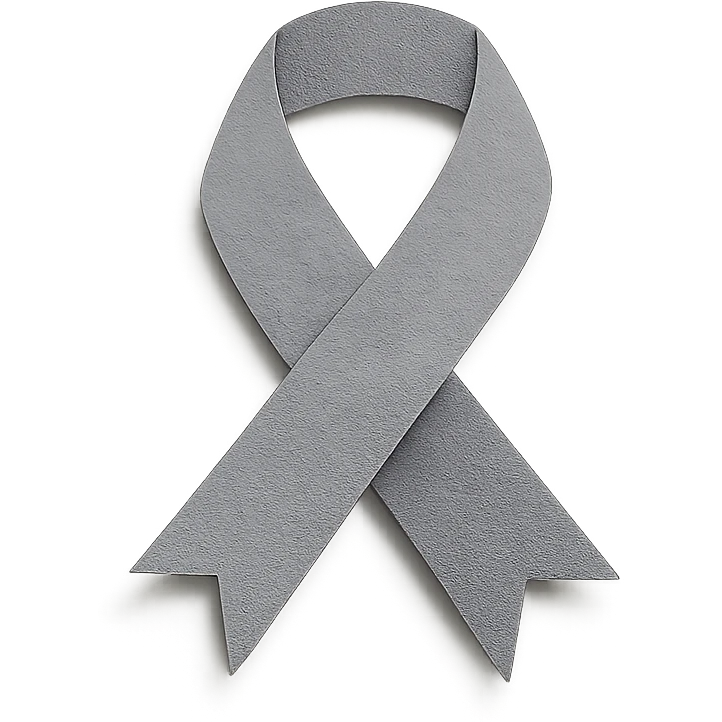 paper craft style grey ribbon emoji