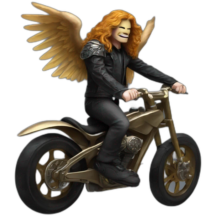 Dave Mustaine ridding angel of death emoji