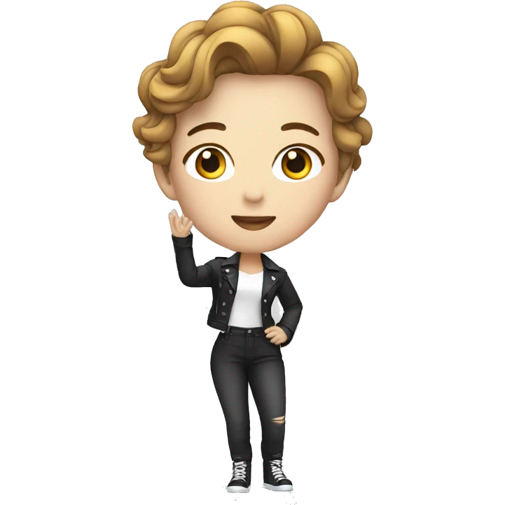 kpop singer, with 3D style and white border emoji