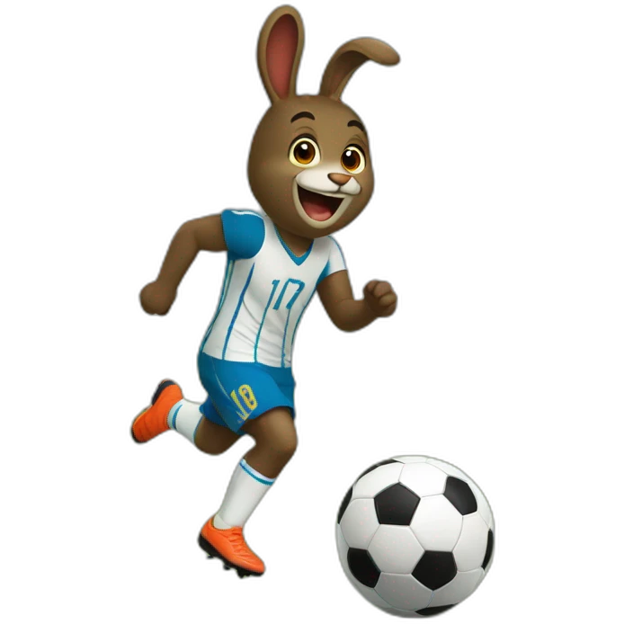Conejo jugando futbol emoji